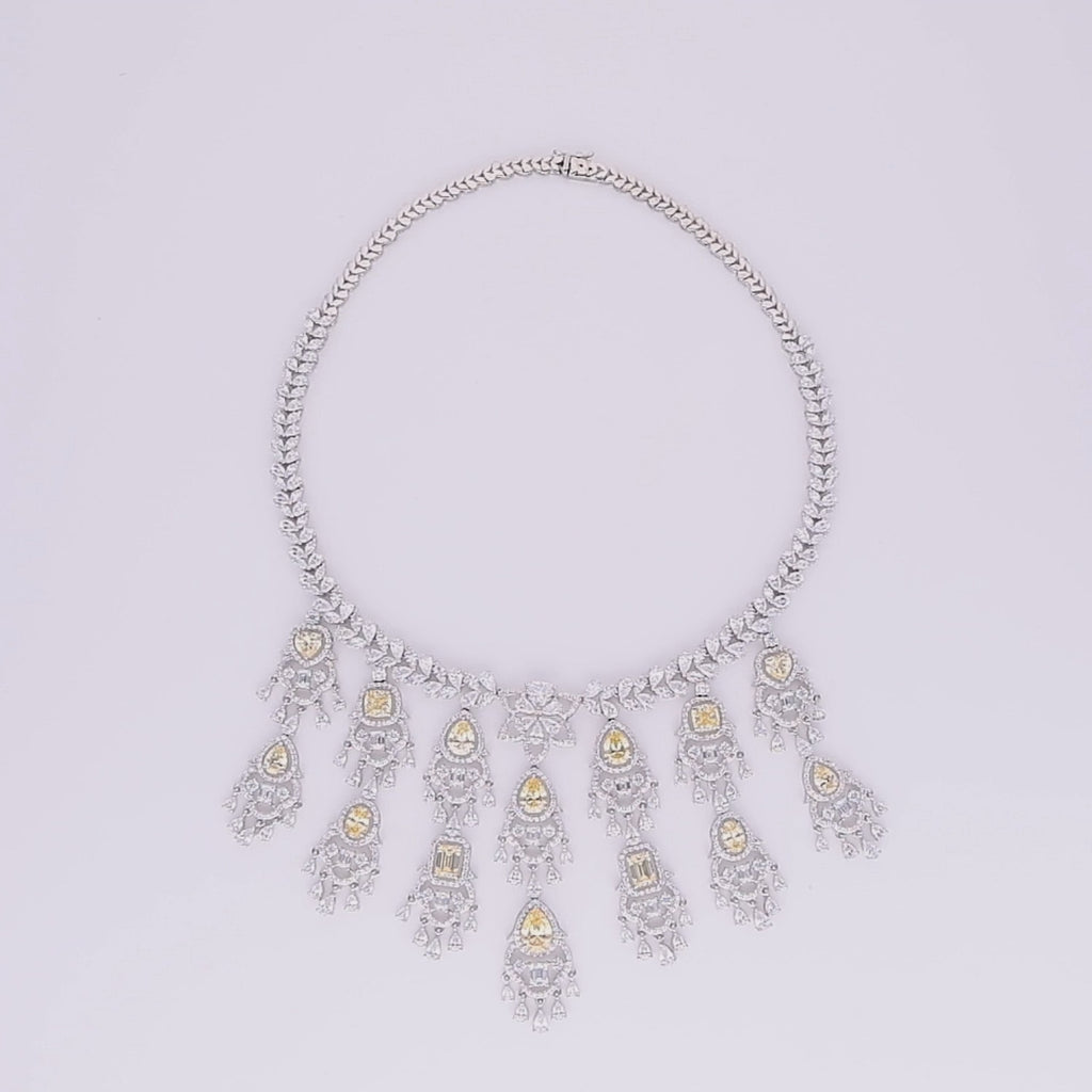 Cascading Fancycut Bridal Necklace
