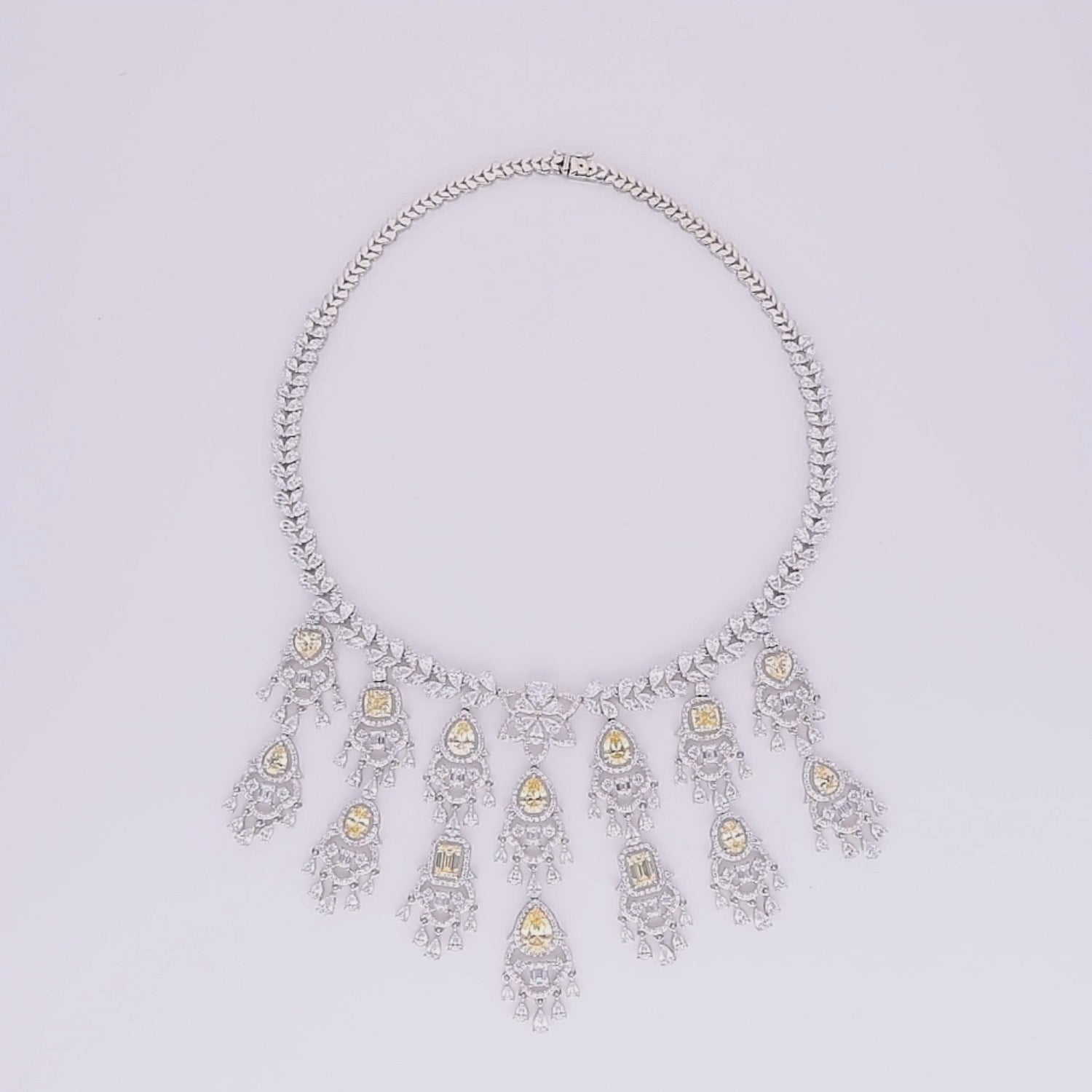 Cascading Fancycut Bridal Necklace