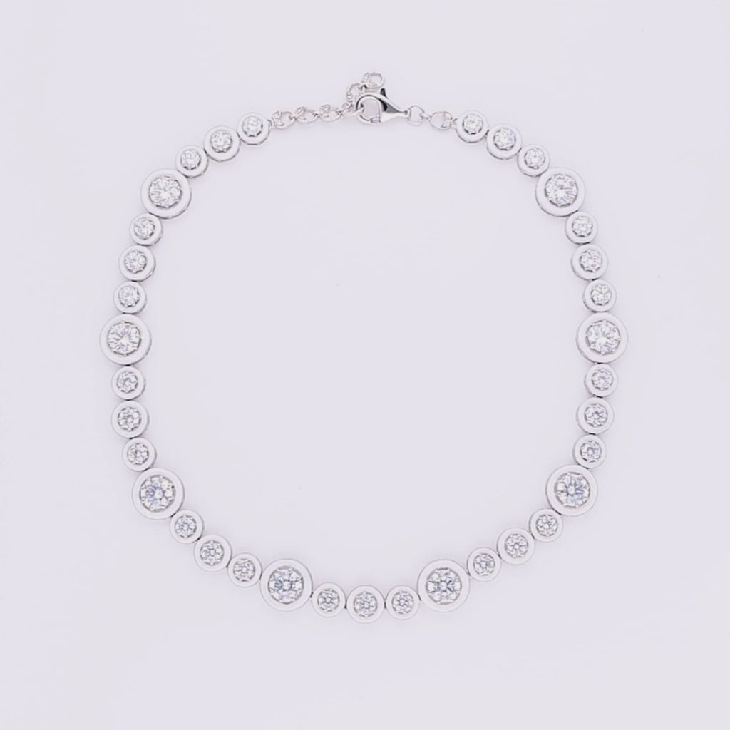 Enamal Halo Diamond Necklace
