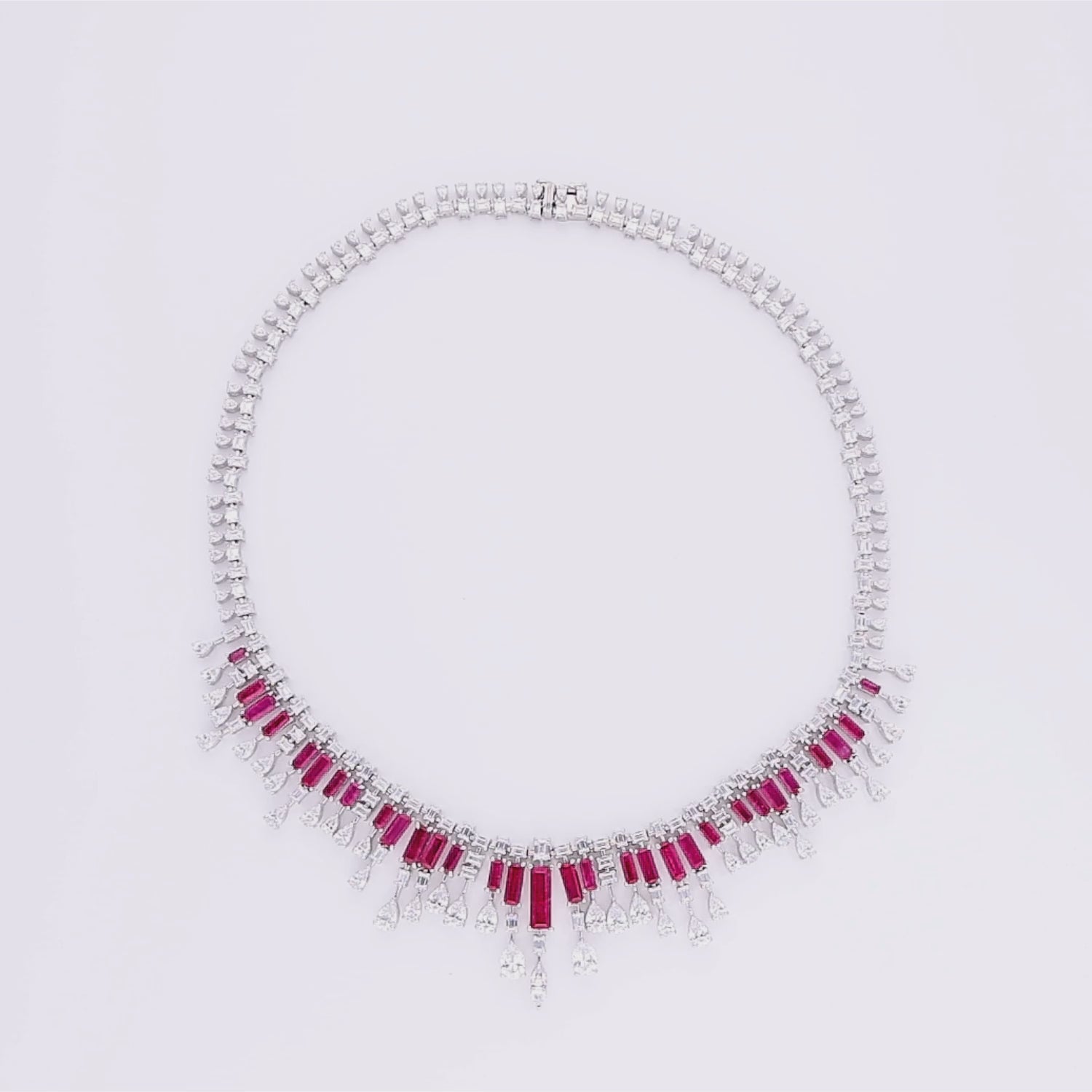 Fancycut Ruby Baguettes Grace Necklace