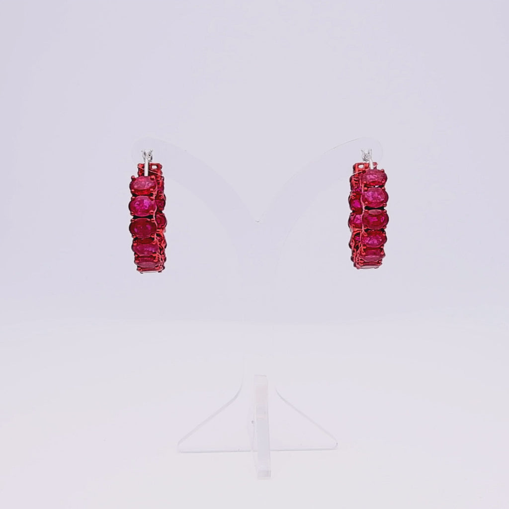 Ruby Coronet Hoops Earrings