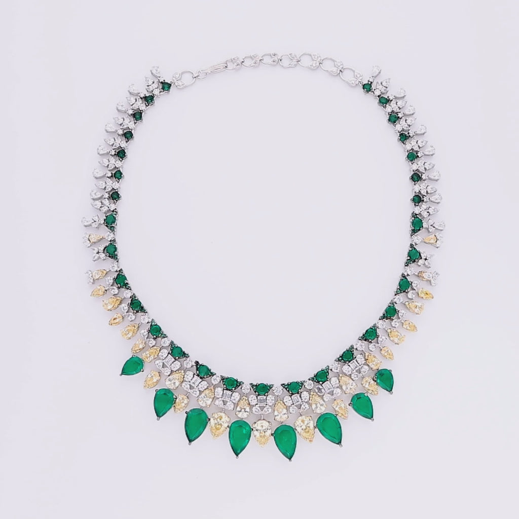 Emerald and Canary Yellow Majesty Necklace